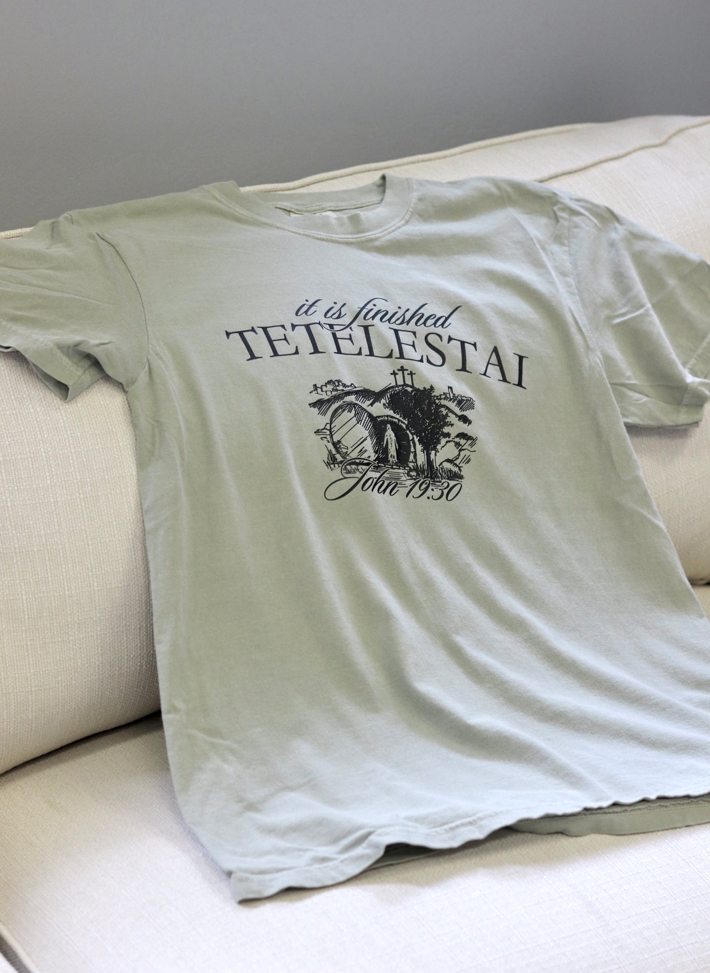 TETELESTAI — HEAVYWEIGHT WASHED SAGE TEE
