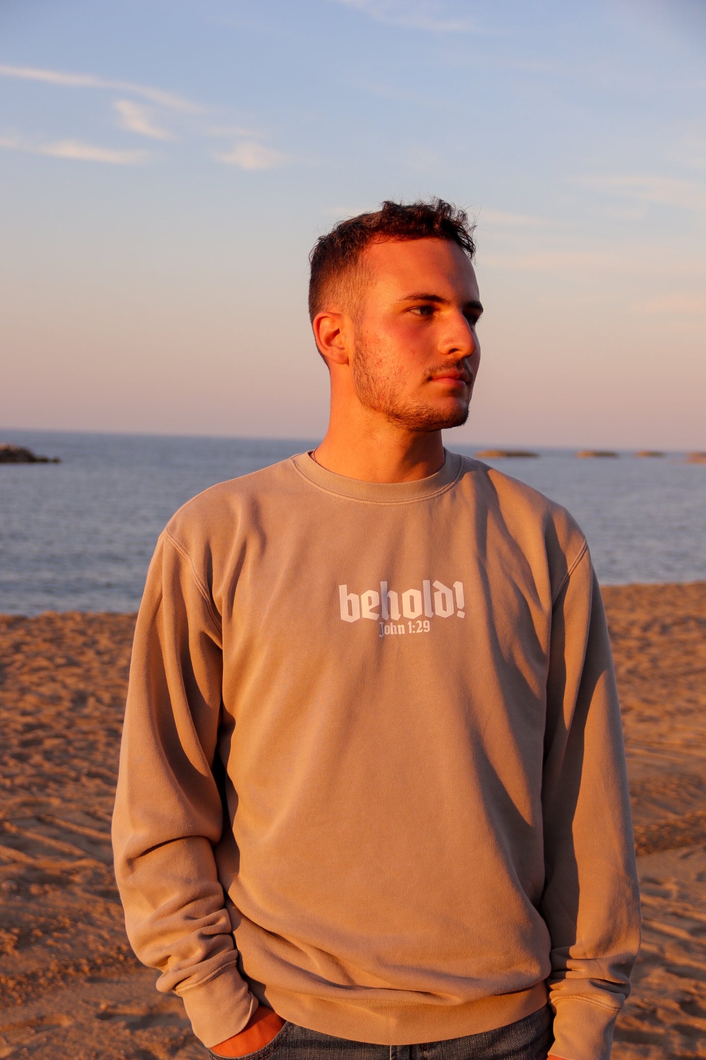 "BEHOLD" HEAVYWEIGHT PIGMENT CEMENT CREWNECK