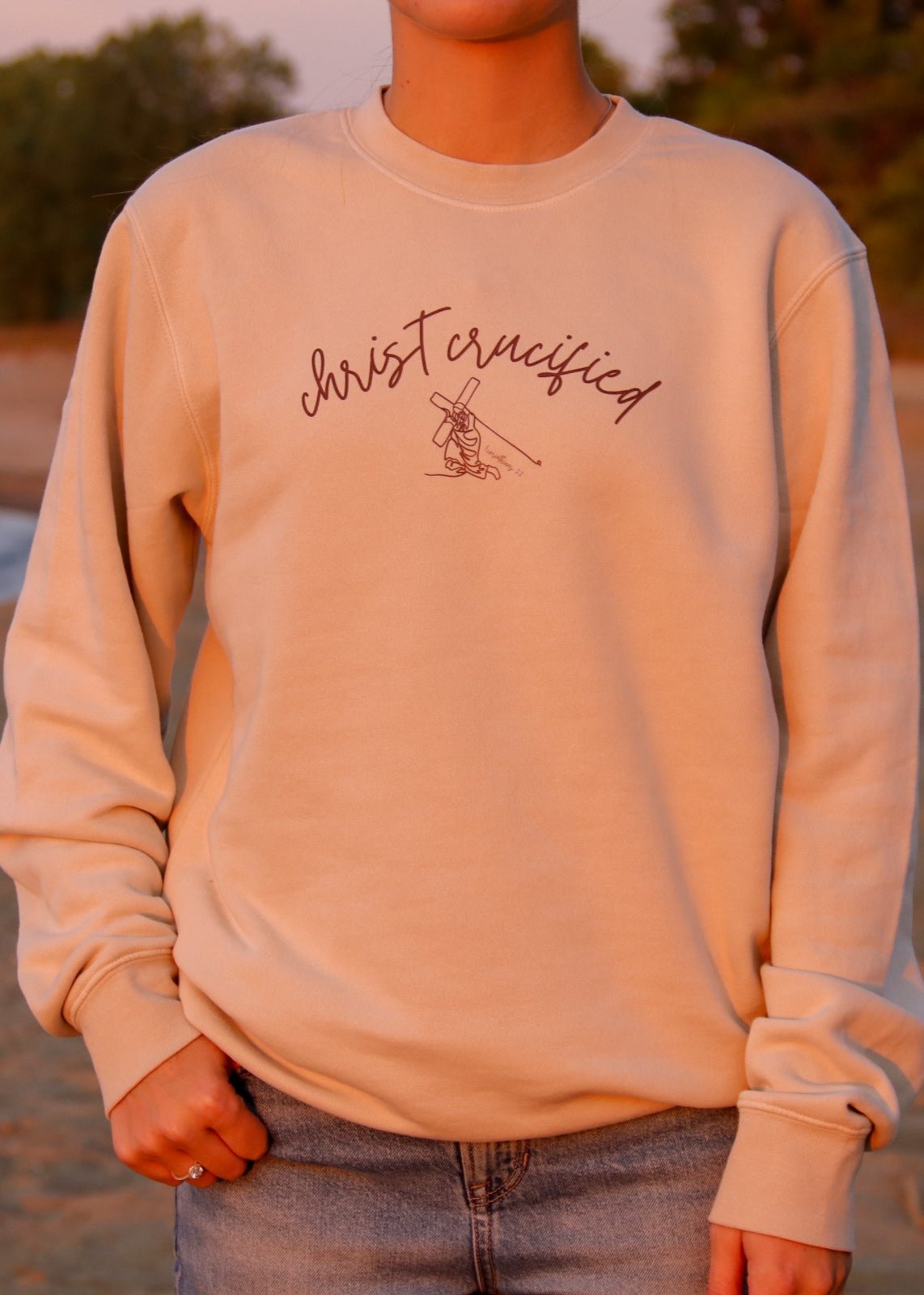 CHRIST CRUCIFIED — HEAVYWEIGHT PIGMENT IVORY CREWNECK