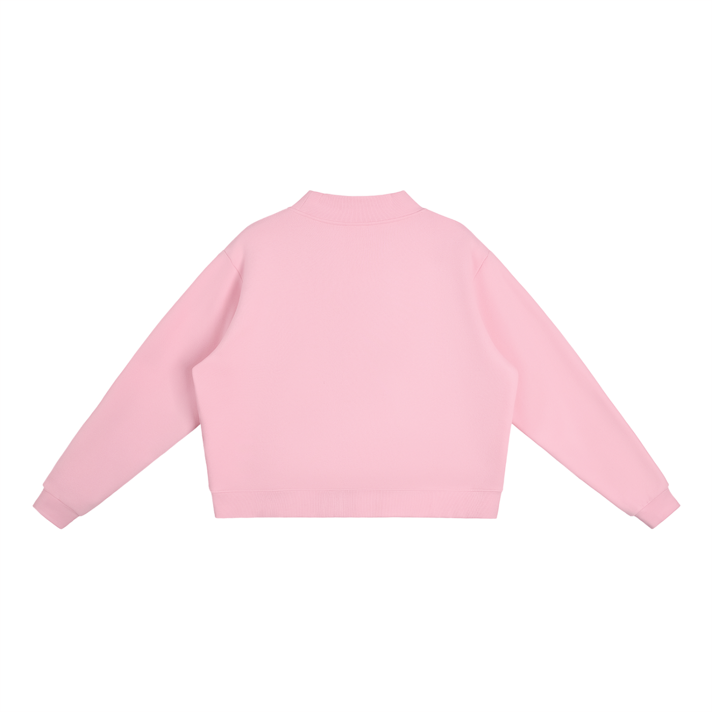 LOVER OF MY SOUL — OVERSIZED FLEECE BUBBLEGUM PINK MOCK-NECK CREW
