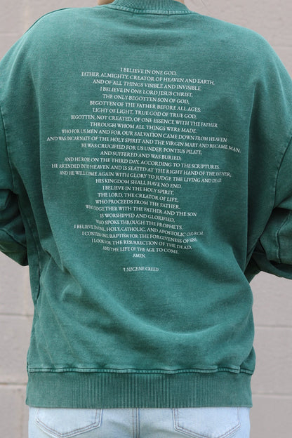 CREDO NICENE CREED — WASHED OVERSIZED SWEATSHIRT
