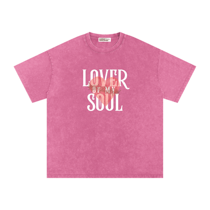 LOVER OF MY SOUL — WASHED OVERSIZED COTTON T-SHIRT