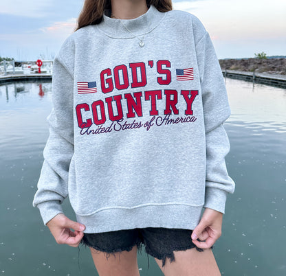 GOD’S COUNTRY — FLEECE MOCKNECK